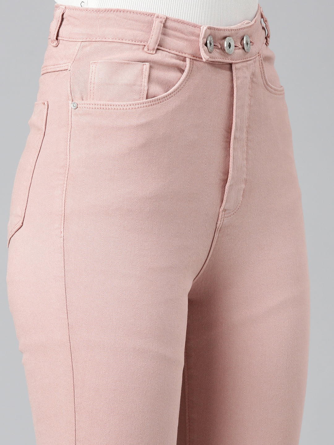 Women's Pink Slim Fit High-Rise Denim Jeans