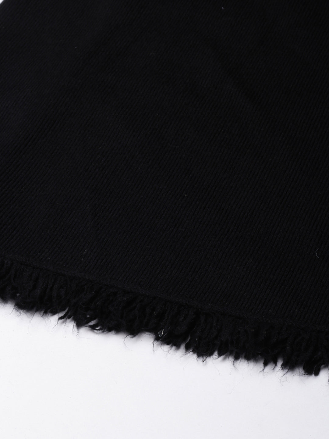 Women's Black Pencil Fringed Mini Skirt