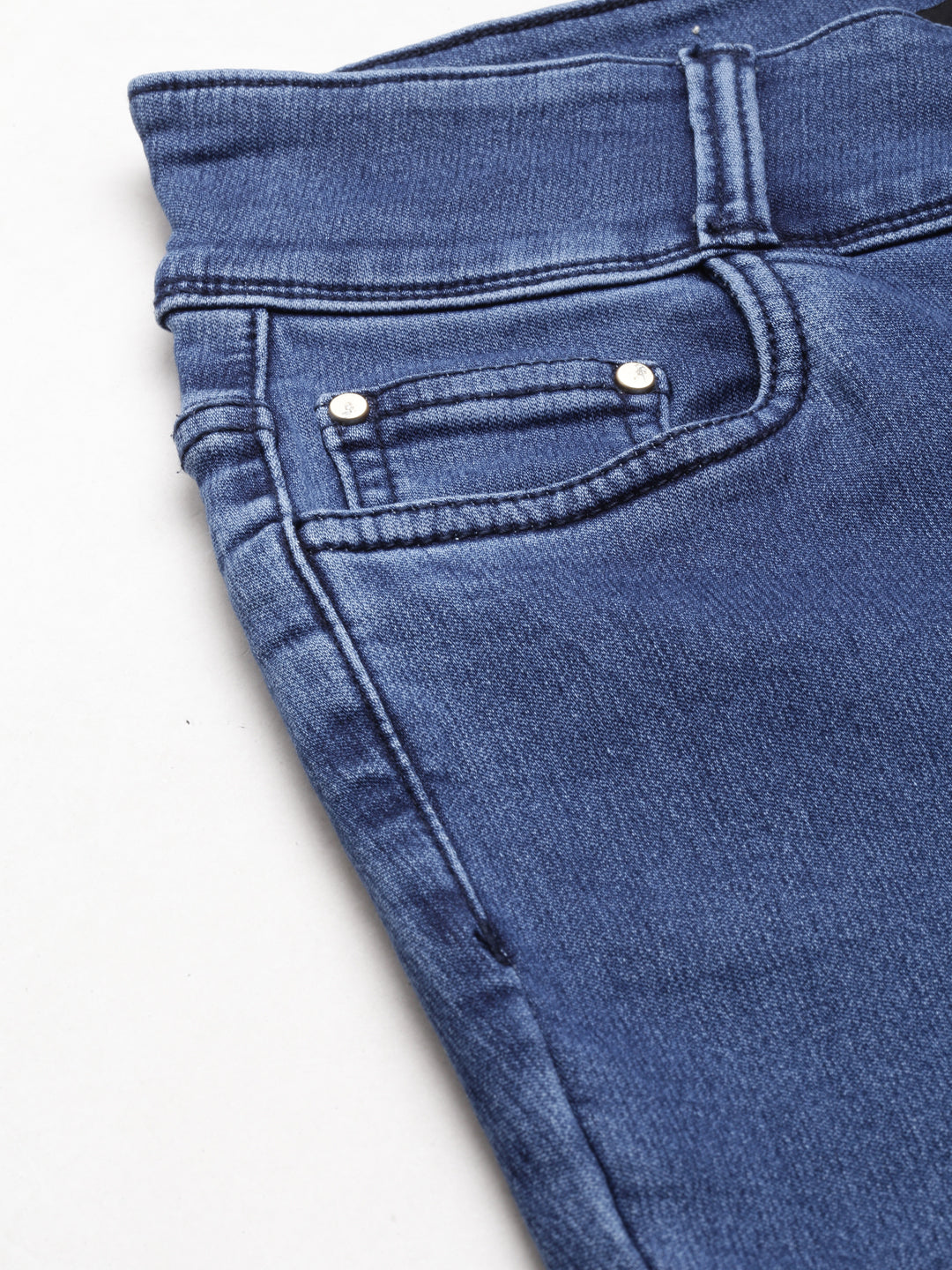 Women's Blue High-Rise Denim Slim Fit Jeans