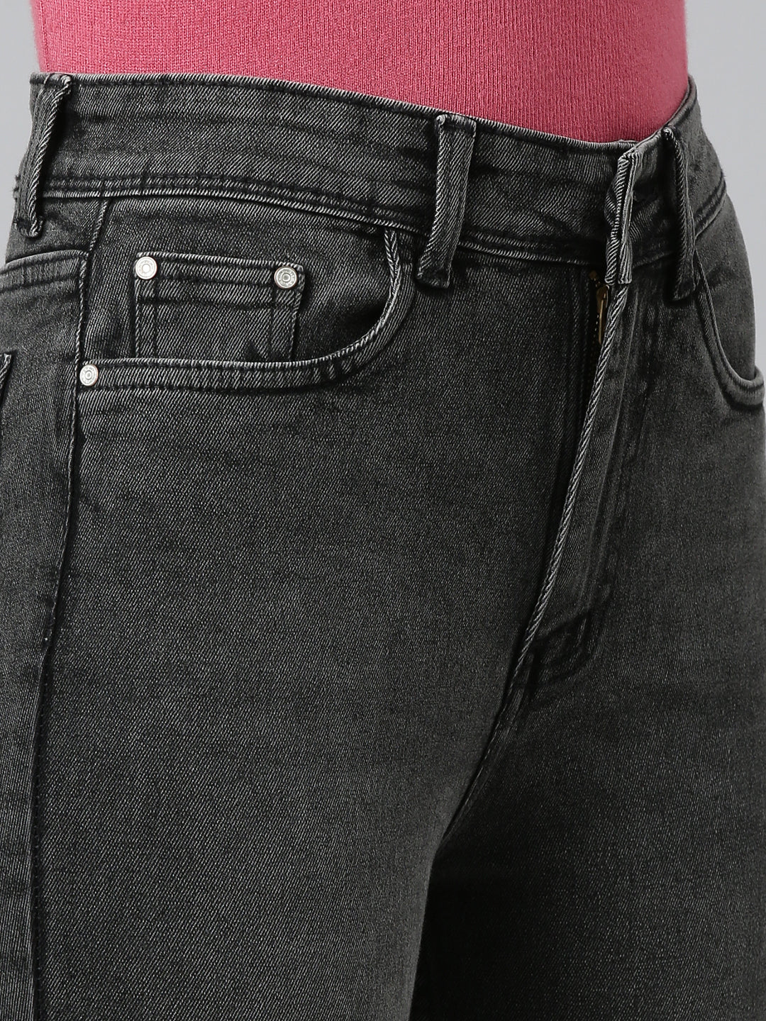Women's Grey Mid Rise Skinny Fit Denim Jeans