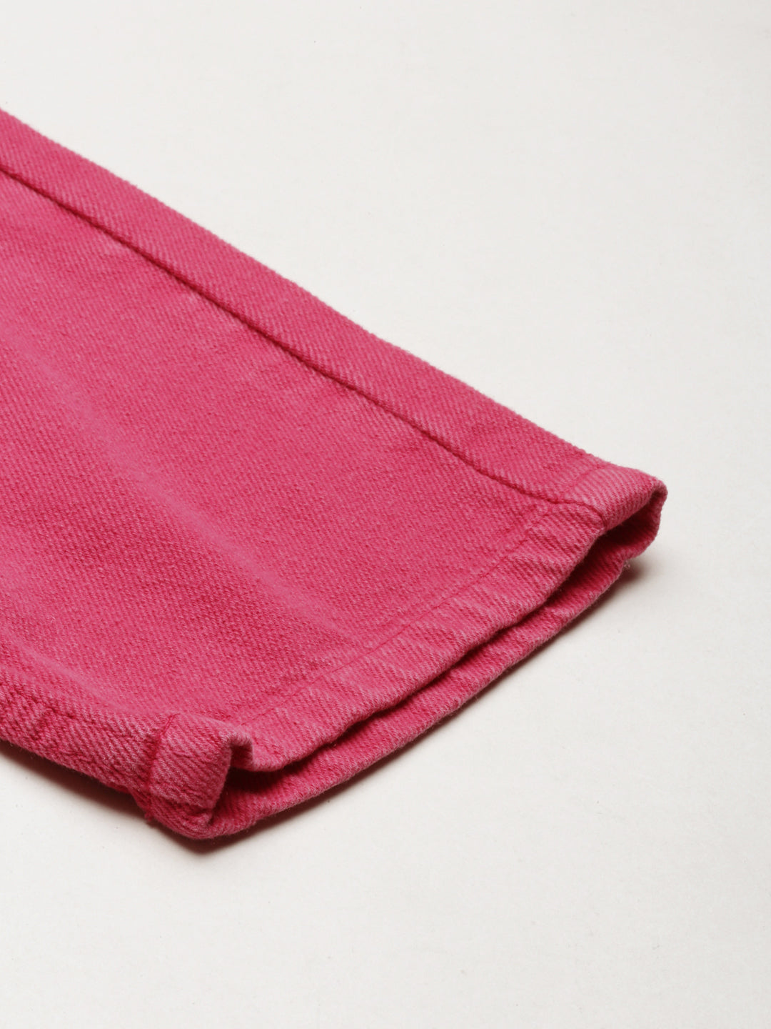 Women's Fuchsia Regular Fit Acid Wash Denim Jeans
