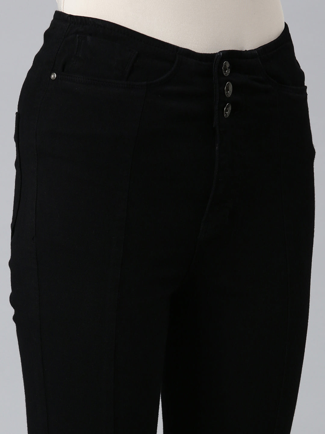 Women's Black Bootcut High-Rise Denim Jeans