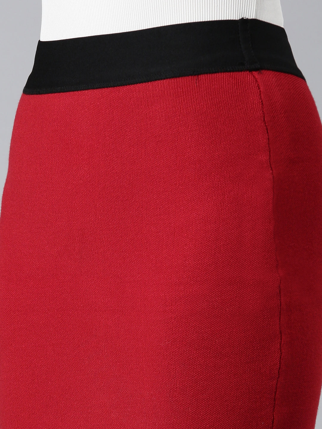 Women's Maroon Mini Pencil Skirt